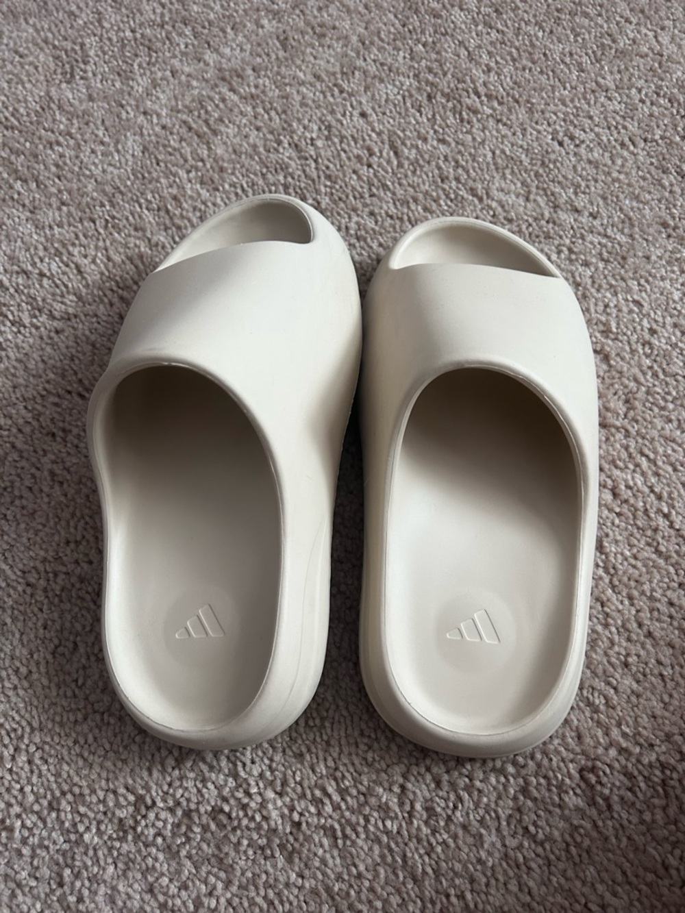 Cream Slide Sandals - Picture 2 of 3